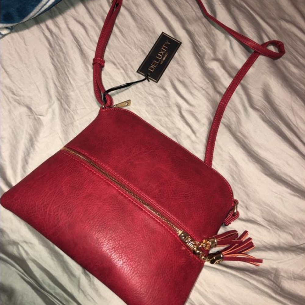 Red cross body bag